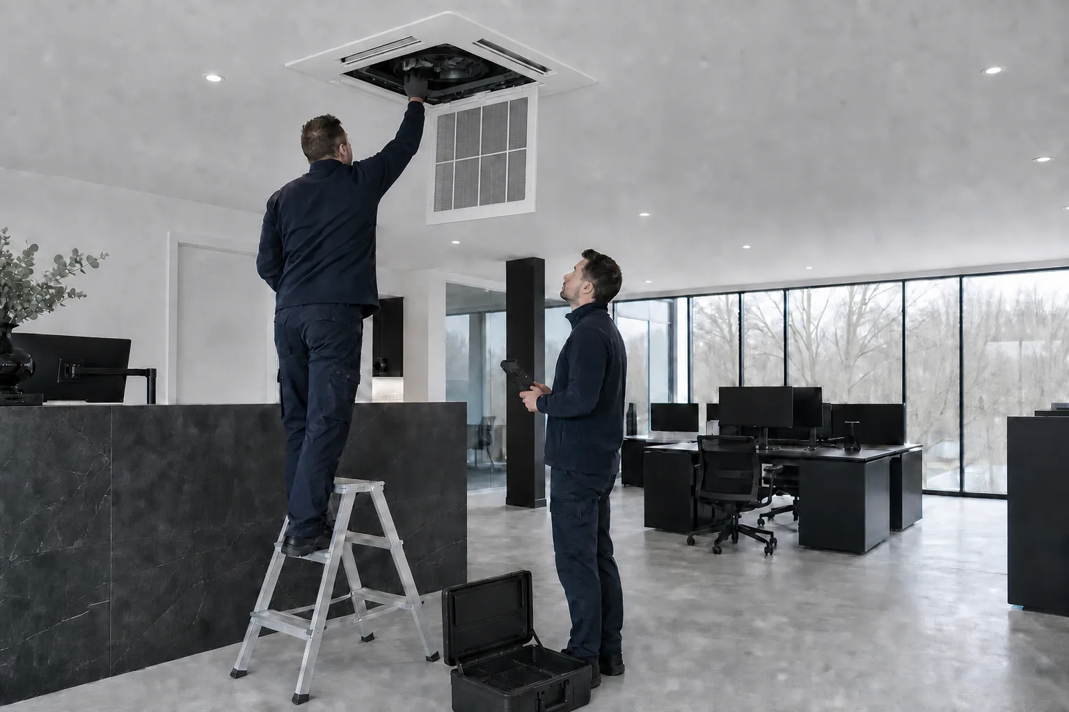 Zakelijke ontvangstruimte met geïntegreerde airconditioning