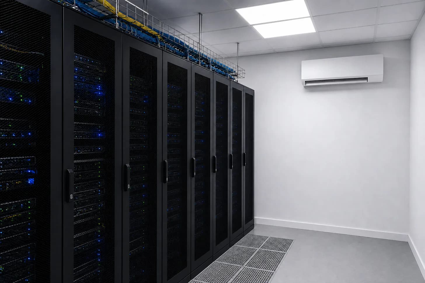 Commercial server room with dedicated climate control