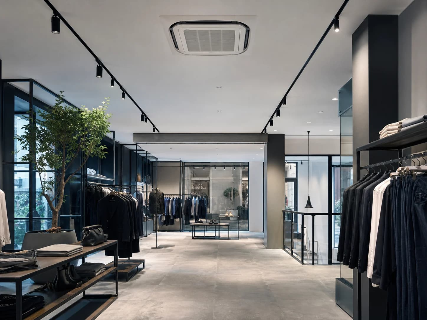Considered retail space with a ceiling cassette unit